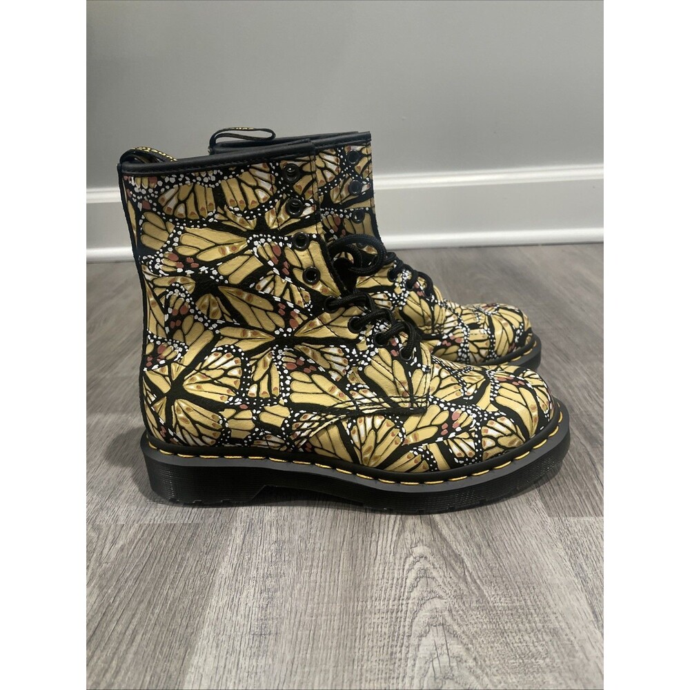 Womens Dr. Martens 1460 8-Eye Boot Butterfly Yellow Boots Shoes Size 7